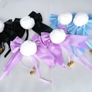 Black Blue Red Purple Lolita Headdress Bow Lolita Hair Pin Cosplay Accessories